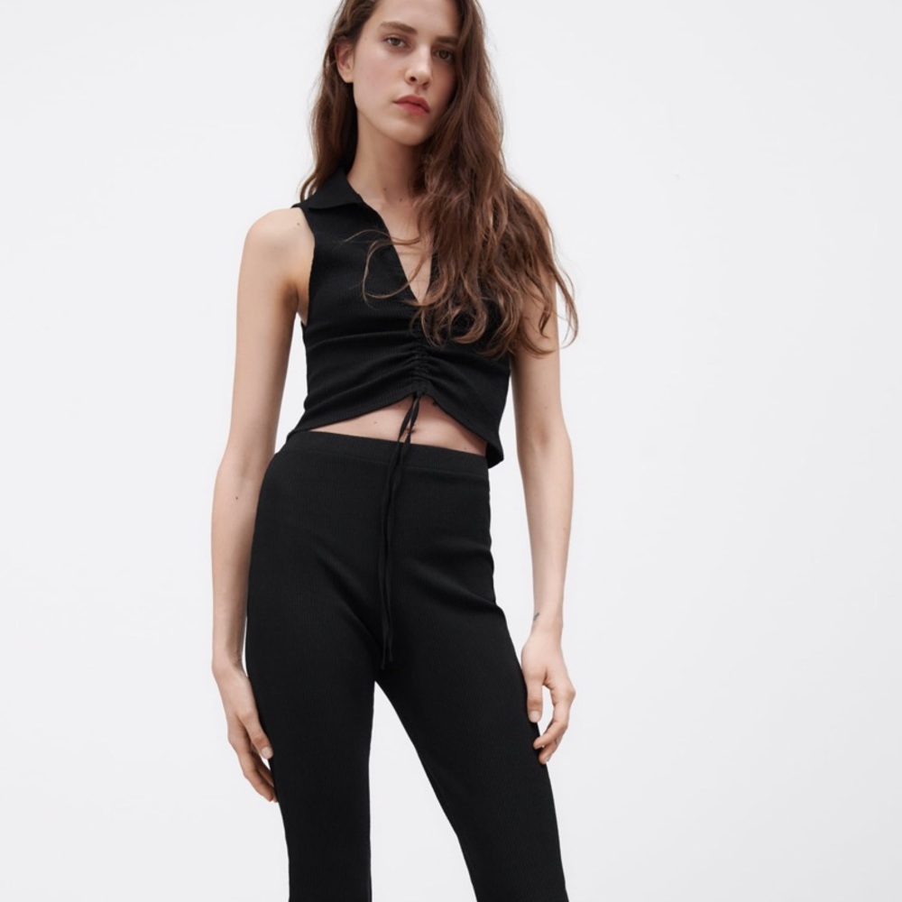 Zara Rib Polo with Gather Detail top - Picture 6 of 8